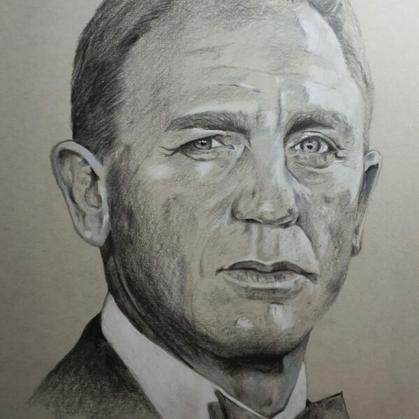 Drawing of Daniel Craig as James Bond 007