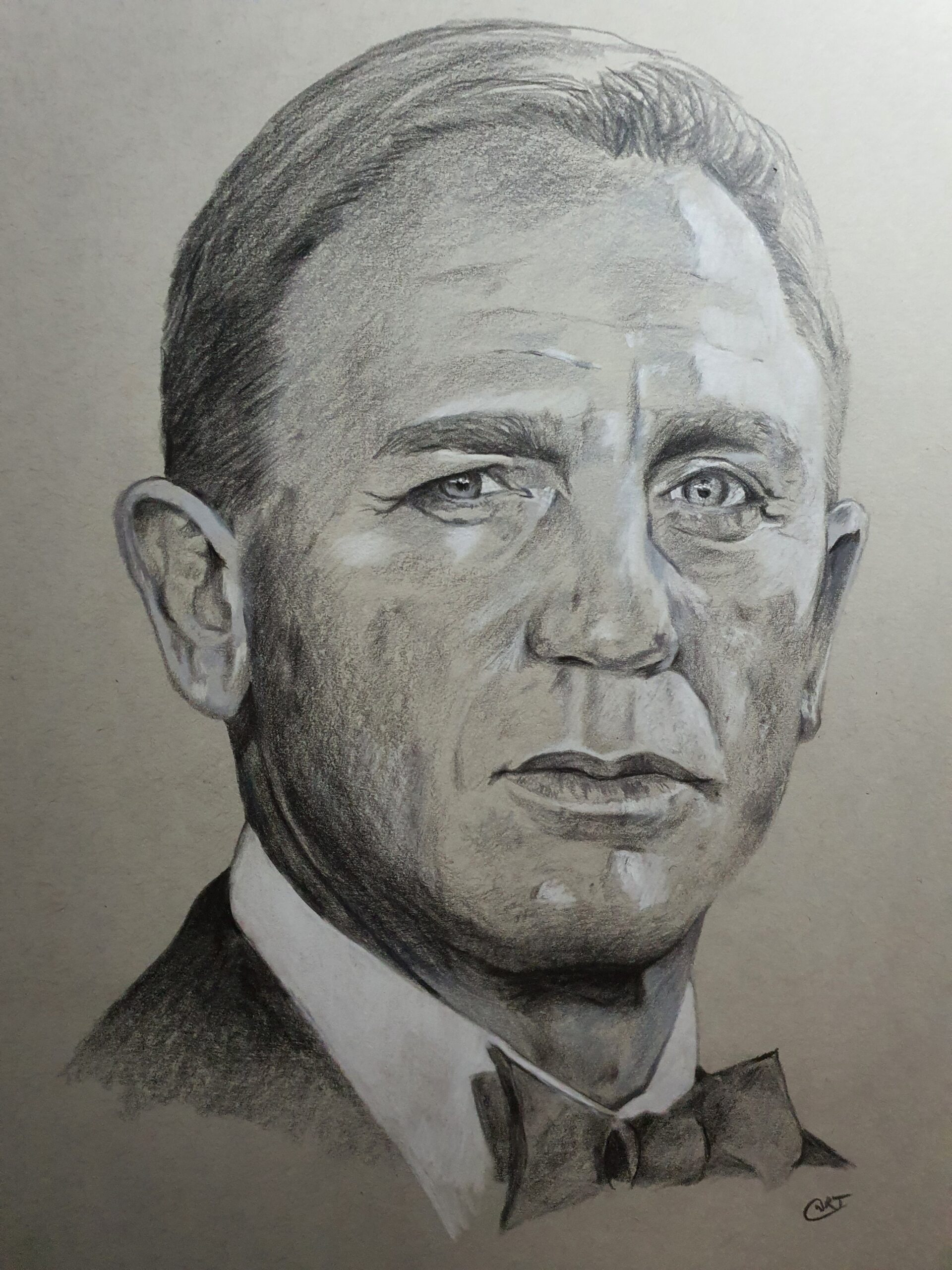 Drawing of Daniel Craig as James Bond 007